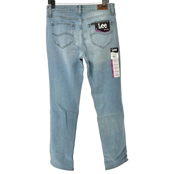 Lee Womens Midrise Straight Leg Jeans Size 8 M Light Blue Denim Cotton Blend - Picture 2 of 10